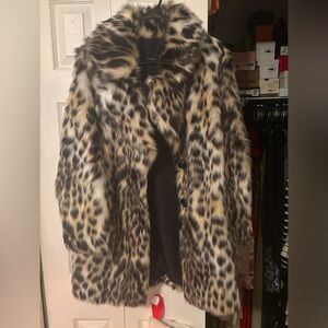 Faux fur coat cheetah print
